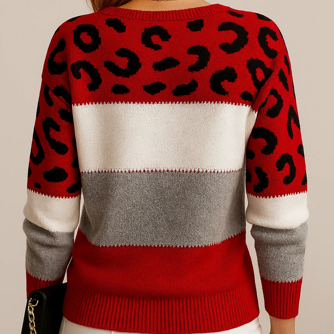 Lässiger Pullover mit Leopardenmuster Auffälliger Leopardenprint