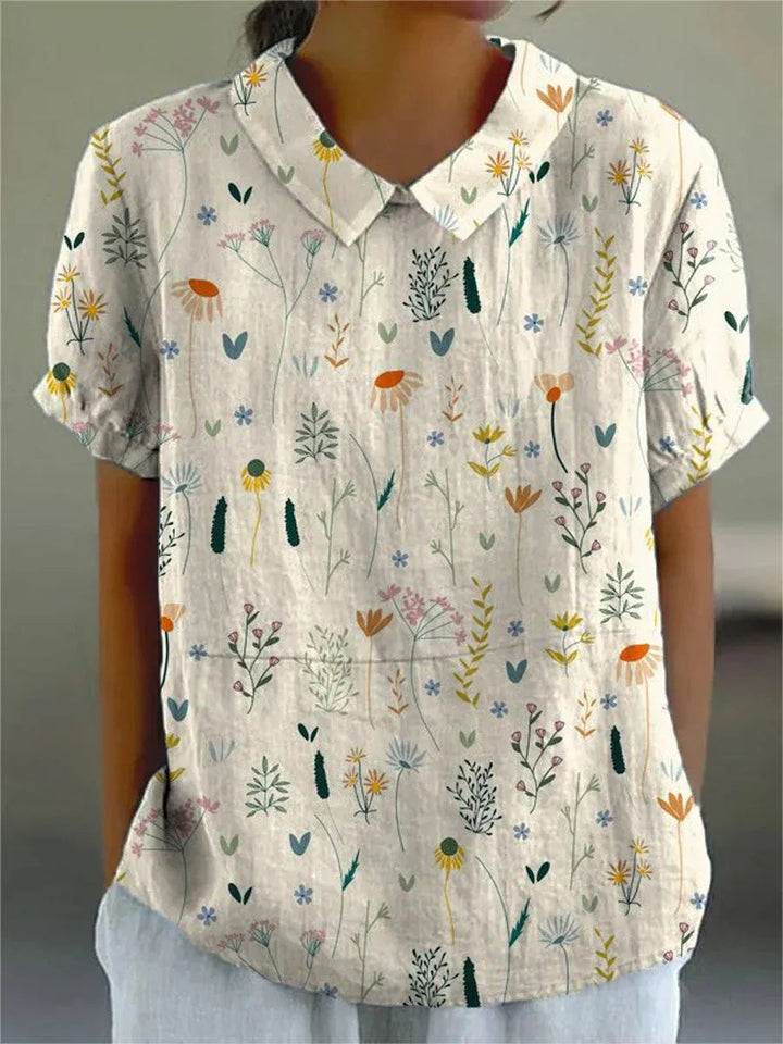 Adōre | Damen Bluse – Zartes Blumenmuster, Sanfte Pastelltöne & Luftiger Stoff