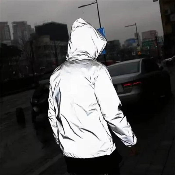Herren Reflektierende Herren Jacke Mit Kapuze Nachtlauf