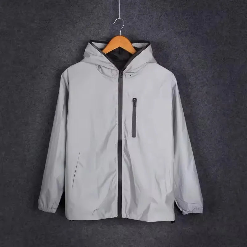Herren Reflektierende Herren Jacke Mit Kapuze Nachtlauf