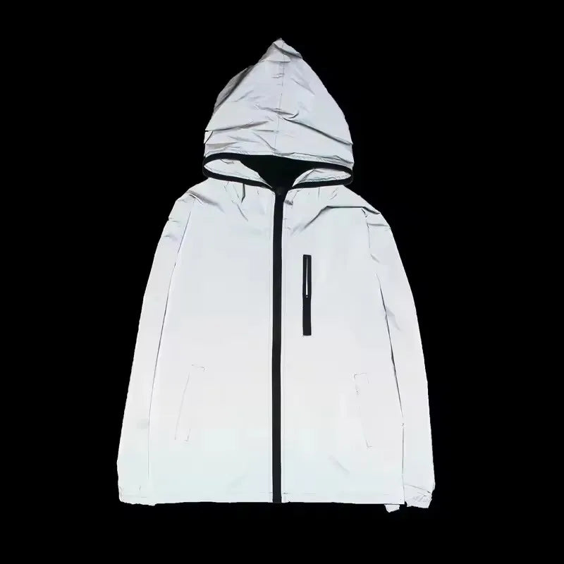 Herren Reflektierende Herren Jacke Mit Kapuze Nachtlauf
