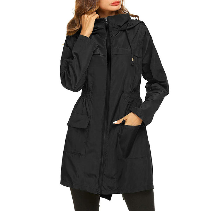 Damen Regenjacke Lang mit Kapuze – Wetterfest & Funktional