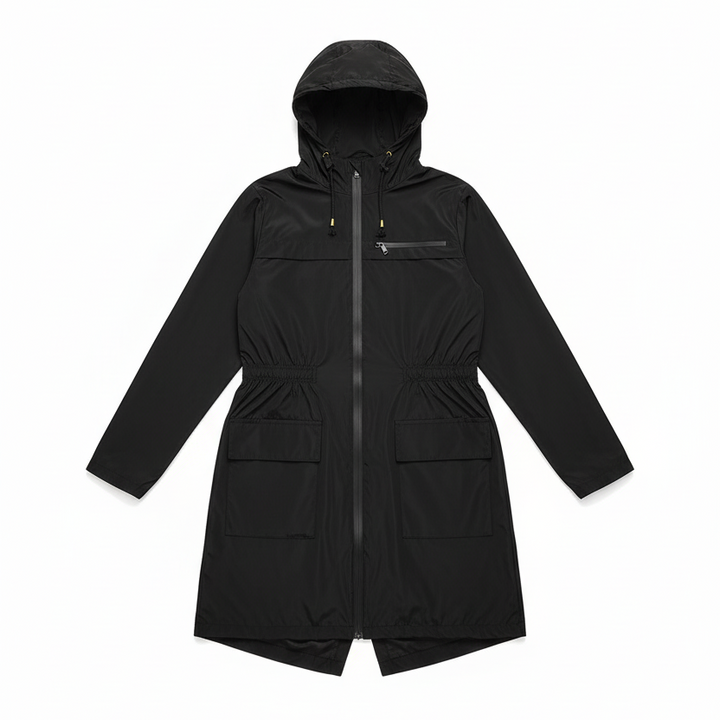Damen Regenjacke Lang mit Kapuze – Wetterfest & Funktional