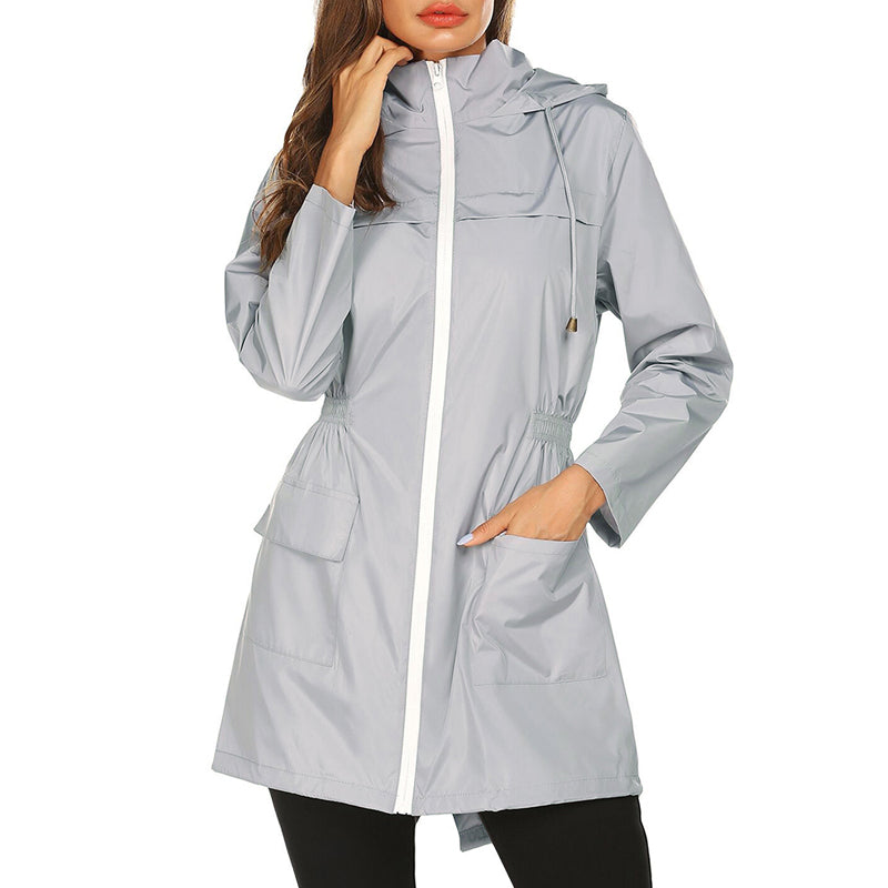 Damen Regenjacke Lang mit Kapuze – Wetterfest & Funktional