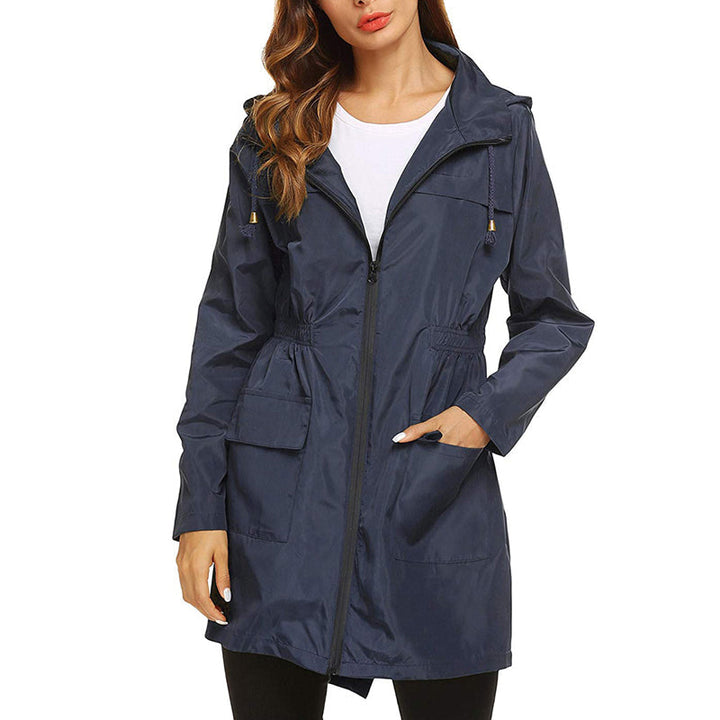 Damen Regenjacke Lang mit Kapuze – Wetterfest & Funktional