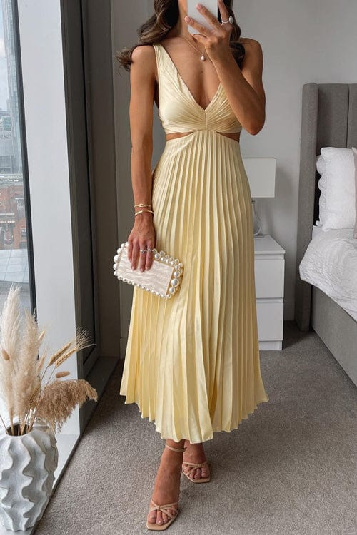 Dôre | Damen Midikleid – Elegante A-Linie, Klassischer V-Ausschnitt & Zeitlose Silhouette