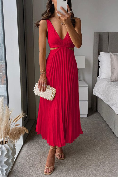 Dôre | Damen Midikleid – Elegante A-Linie, Klassischer V-Ausschnitt & Zeitlose Silhouette