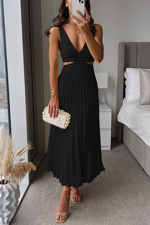 Dôre | Damen Midikleid – Elegante A-Linie, Klassischer V-Ausschnitt & Zeitlose Silhouette