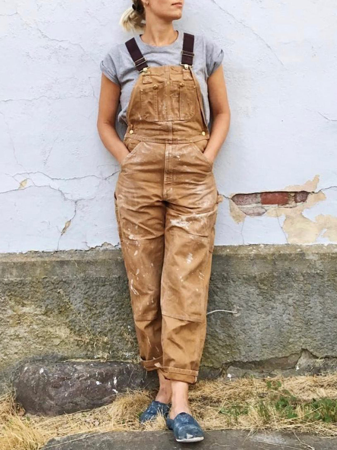 Robuste Gartenlatzhose aus Canvas für Herren – Strapazierfähige Latzhose für Landwirtschaft und Hof