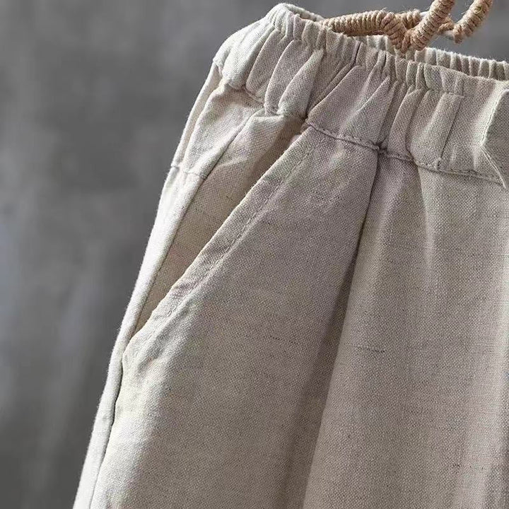 Klassische Leinenhose Mit Elastischem Bund Bequem Vielseitig