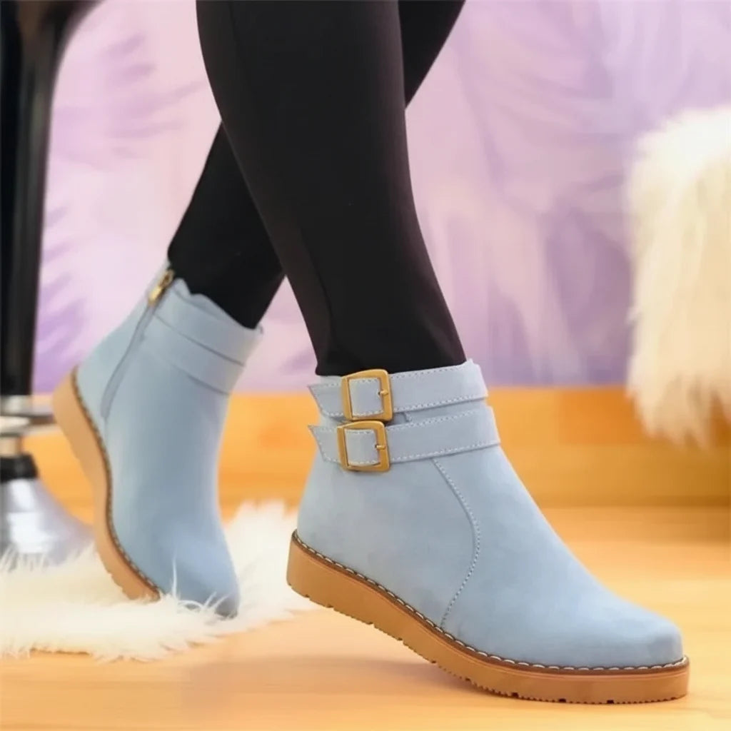 Carlin - Stiefel aus Glattem Wildleder mit Schnalle