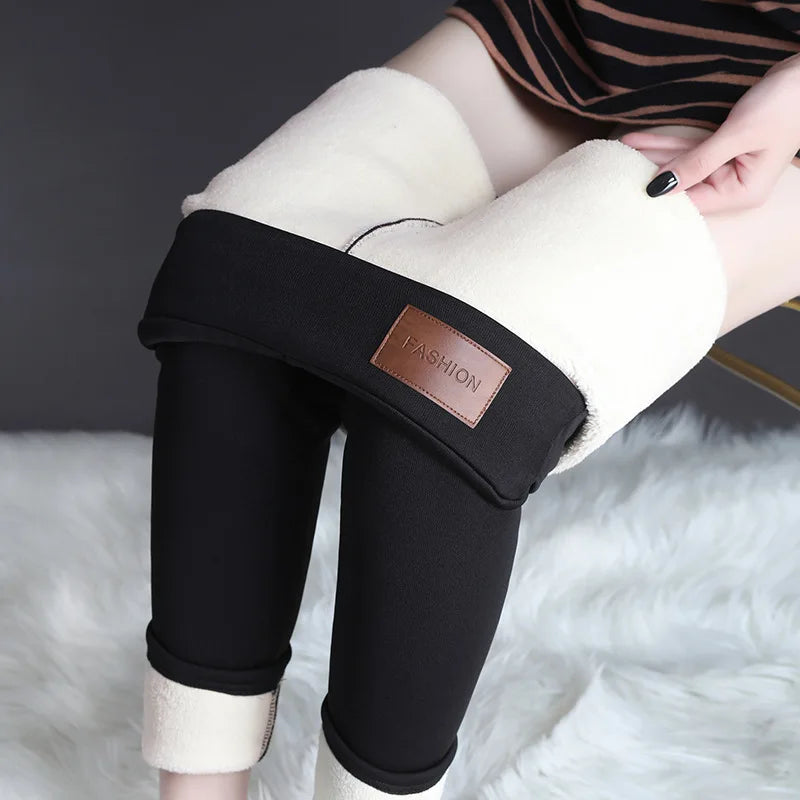 Damen Fleecegefütterte Thermoleggings Hohe Taille Winterbekleidung