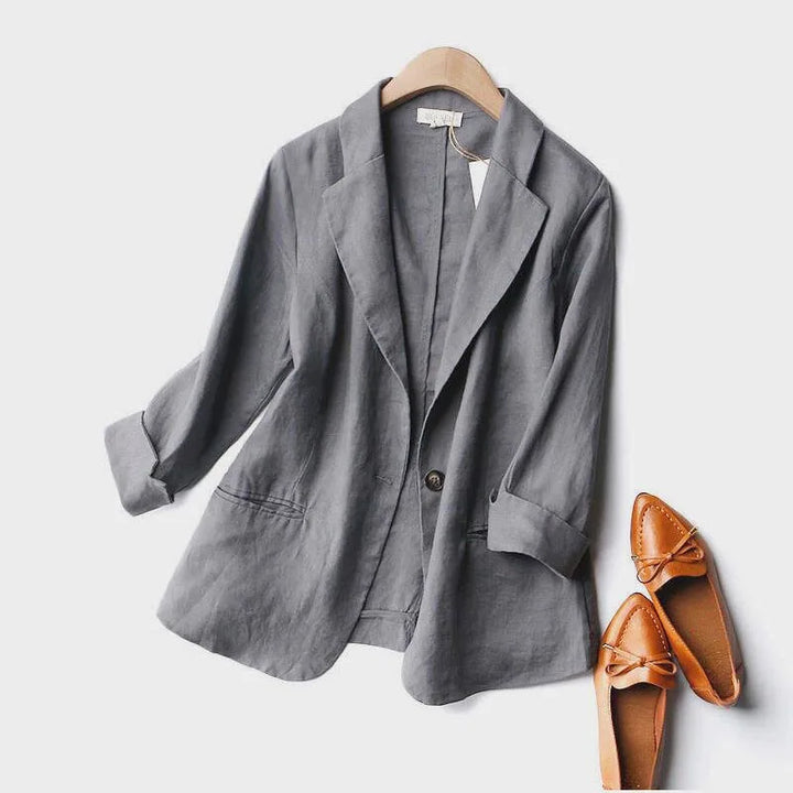 Leinen Blazer Weiche Leichte Sommerjacke