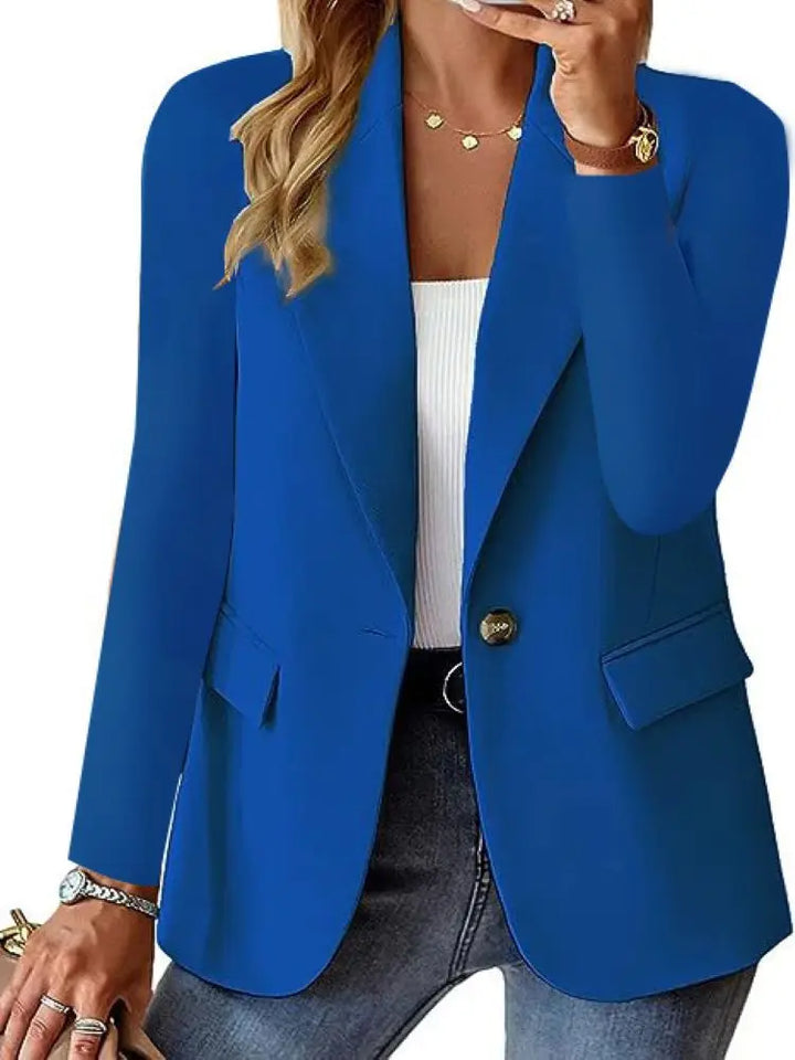 Blazer élégant pour femme avec col à revers, idéal pour le bureau et au quotidien