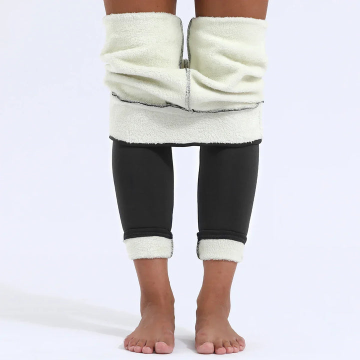 Damen Fleecegefütterte Thermoleggings Hohe Taille Winterbekleidung