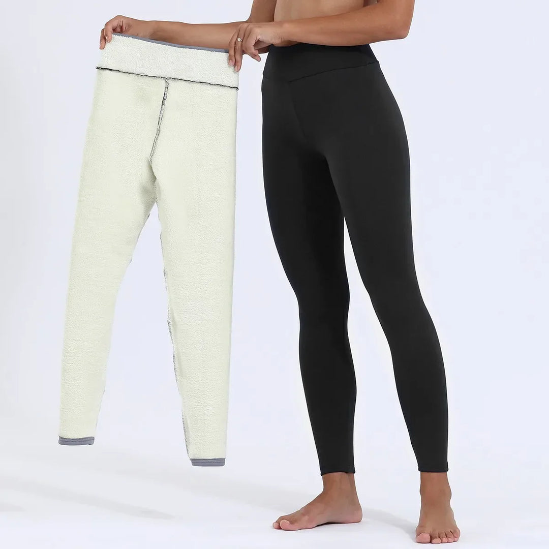 Damen Fleecegefütterte Thermoleggings Hohe Taille Winterbekleidung