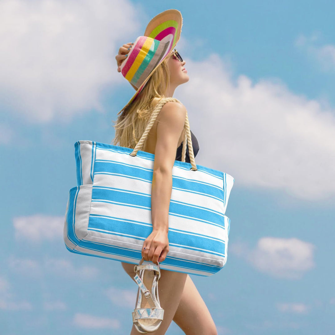 Wasserdichte Extragroße Strandtasche Mit Taschen Für Wochenendtrips