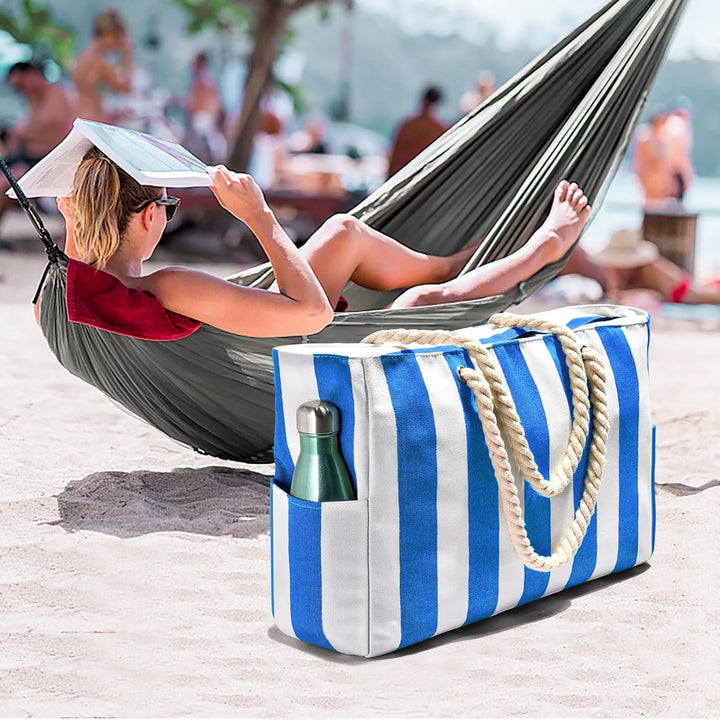 Wasserdichte Extragroße Strandtasche Mit Taschen Für Wochenendtrips