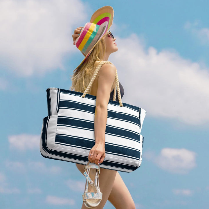 Wasserdichte Extragroße Strandtasche Mit Taschen Für Wochenendtrips