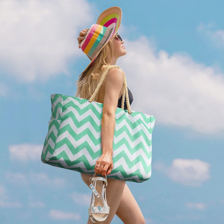 Wasserdichte Extragroße Strandtasche Mit Taschen Für Wochenendtrips