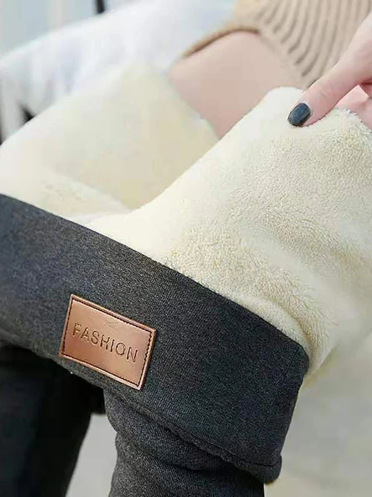 Damen Fleecegefütterte Thermoleggings Hohe Taille Winterbekleidung