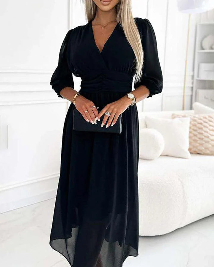 Damen Sommerkleid – Elegante Puffärmel & Schicker Stil