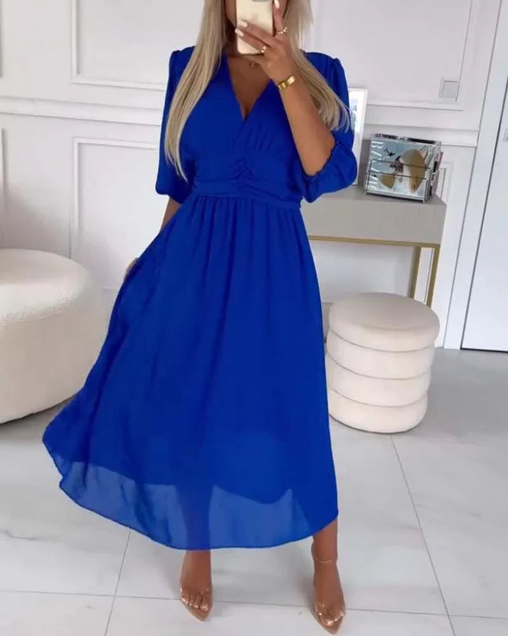 Damen Sommerkleid – Elegante Puffärmel & Schicker Stil