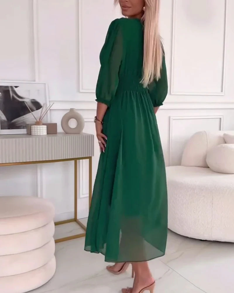Damen Sommerkleid – Elegante Puffärmel & Schicker Stil