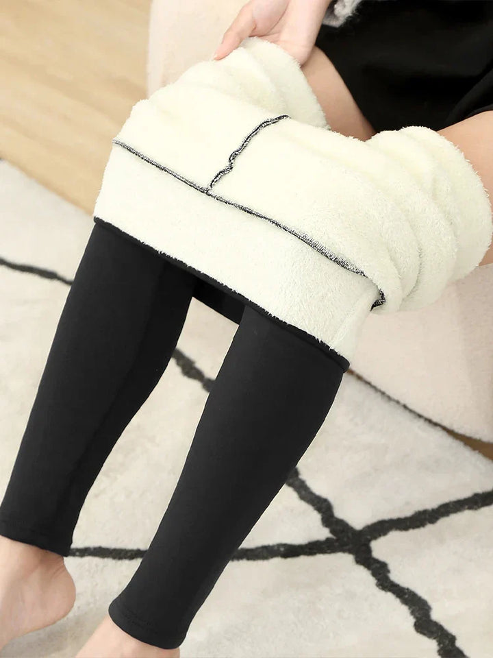 Damen Fleecegefütterte Thermoleggings Hohe Taille Winterbekleidung