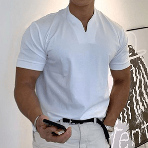 Nara | Herren Polo-Shirt – Modell Steffen, Slim-Fit & Eleganter V-Ausschnitt