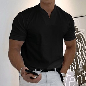 Nara | Herren Polo-Shirt – Modell Steffen, Slim-Fit & Eleganter V-Ausschnitt