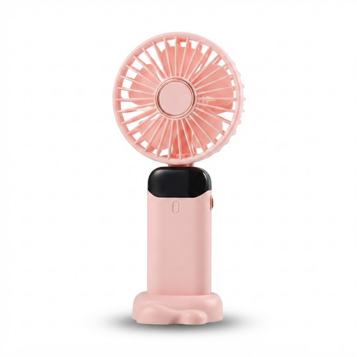 Tragbarer Handventilator – Wiederaufladbarer Mini-Ventilator mit 5000 mAh Akku, 90° faltbar, 5 Geschwindigkeitsstufen, LED-Digitalanzeige, USB-Anschluss