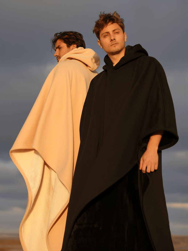 Unisex Poncho Mit Kapuze Und Fleecefutter Komfort Zeitlose Silhouette