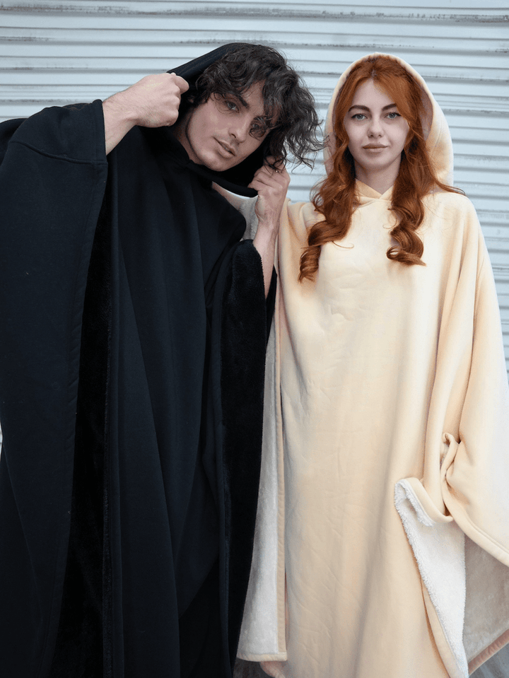 Unisex Poncho Mit Kapuze Und Fleecefutter Oversize