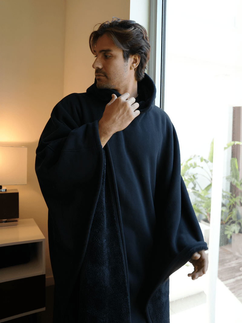 Unisex Poncho Mit Kapuze Und Fleecefutter Oversize