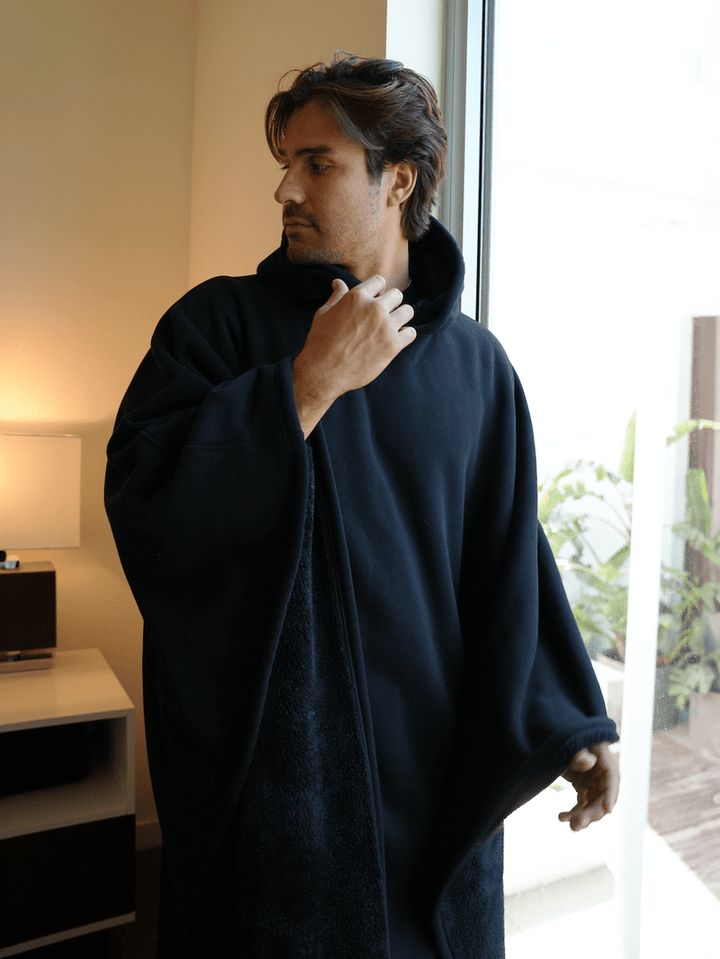 Unisex Poncho Mit Kapuze Und Fleecefutter Oversize