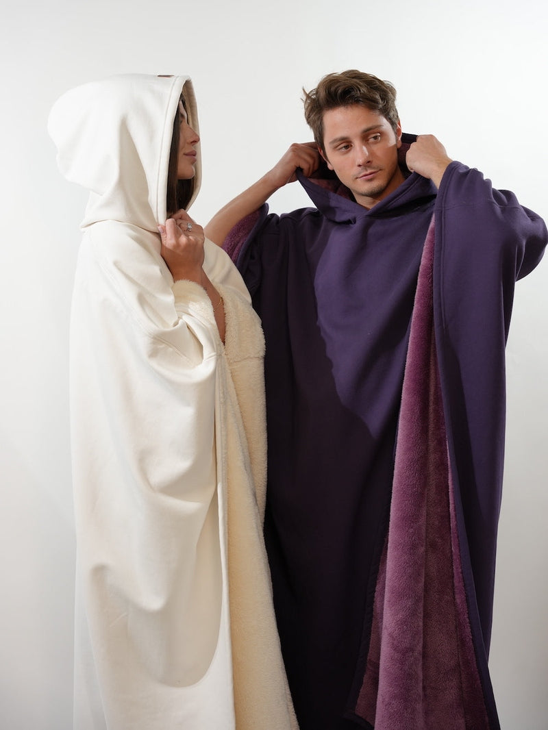 Unisex Poncho Mit Kapuze Und Fleecefutter Oversize