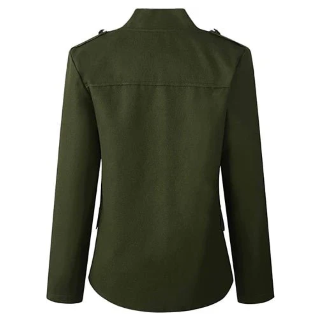 Damen Jacke Knöpfbare Kurze Modische Passform Alltag Anlass