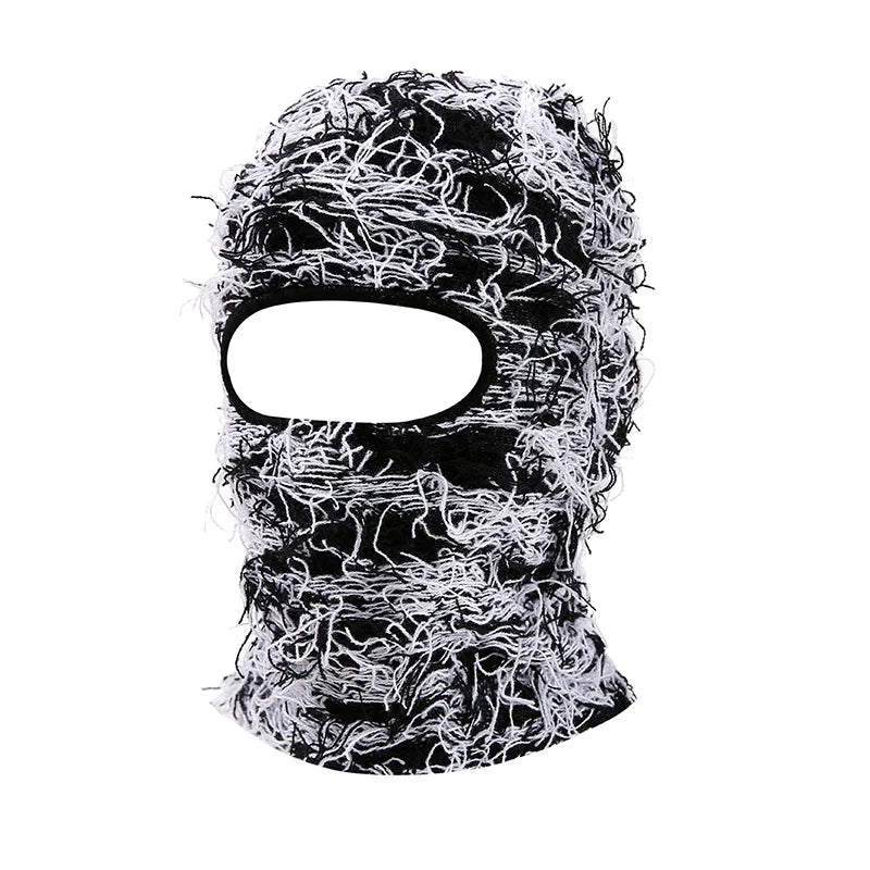 Herrenmütze Vollgesichtsmaske Skimaske Used-Look Tarnmuster Wintermütze Warm