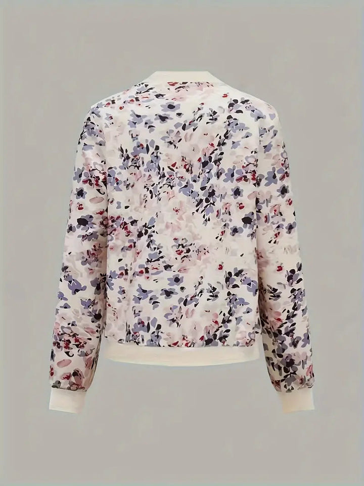 Damen Bomberjacke Blumenmuster Lässig Casual Design - Übergangsjacke