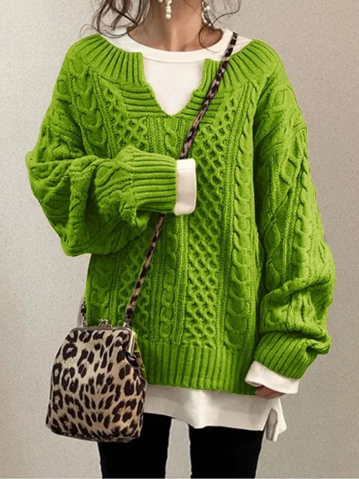 Damen Strick Sweatshirt Lässige Passform Einzigartiges Strickmuster