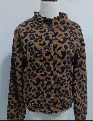 Damen Bomberjacke Leopard-Print Lässiger Stil Übergangsjacke
