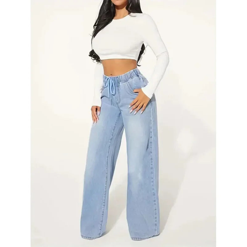 Frauen High Waist Baggy Jeans Für Frauen Entspannte Passform Komfort mit Stil