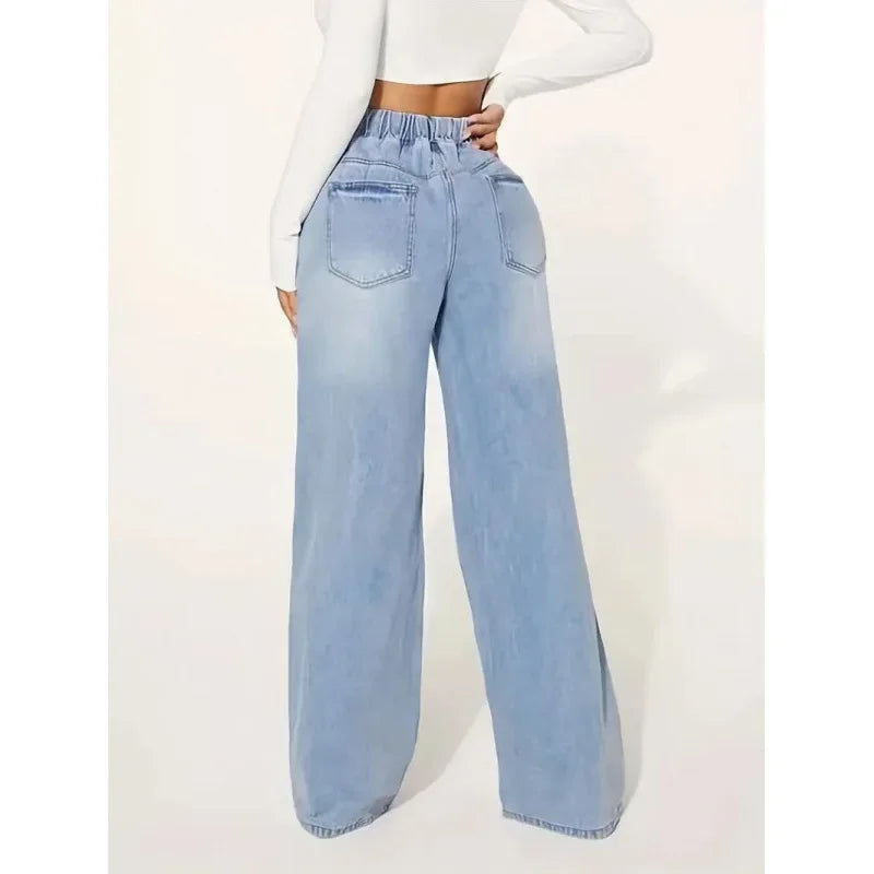 Frauen High Waist Baggy Jeans Für Frauen Entspannte Passform Komfort mit Stil