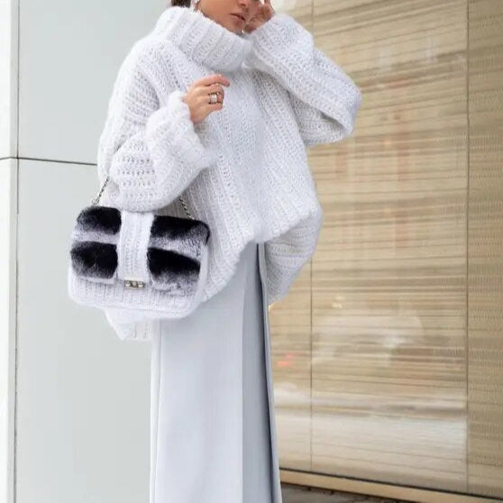 Weiche Stoffe Oversized Passform Hoher Kragen Ideal Für Den Winter