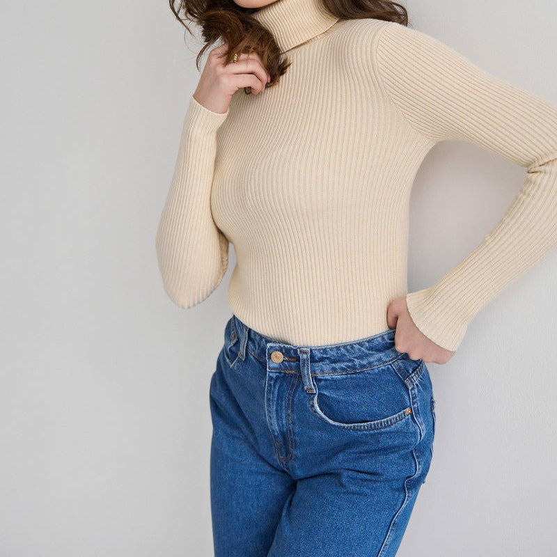 Weicher Rollkragenpullover Winter Gemütlicher Hoher Kragen