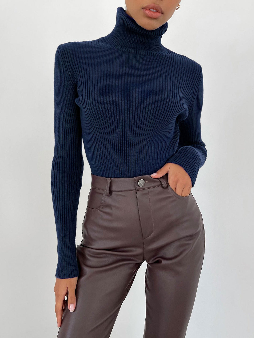 Weicher Rollkragenpullover Winter Gemütlicher Hoher Kragen