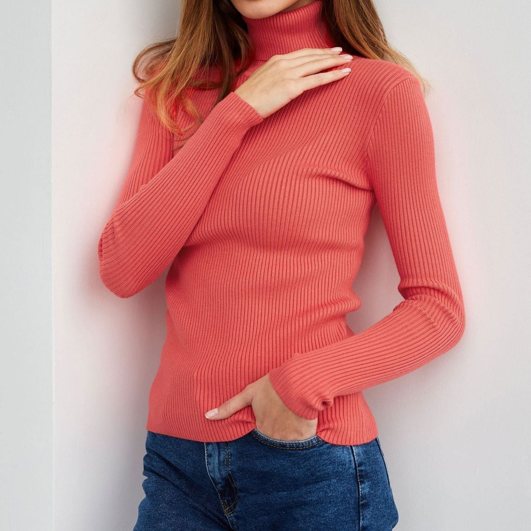 Weicher Rollkragenpullover Winter Gemütlicher Hoher Kragen