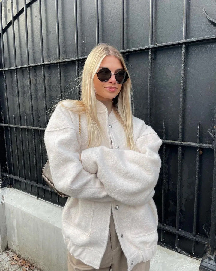 Damen Bomberjacke Weit Geschnitten Oversized Herbstjacke - Übergangsjacke