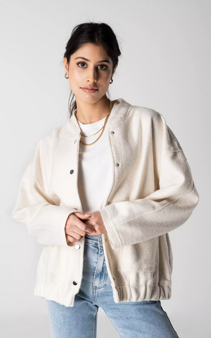 Damen Bomberjacke Weit Geschnitten Oversized Herbstjacke - Übergangsjacke